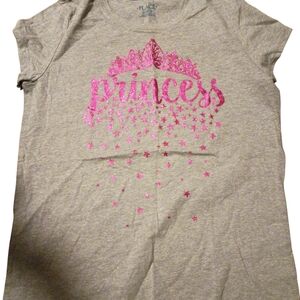 The Children's Place Gray Tee with Pink Glitter 'Princess' Graphic